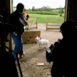 Behind the scenes on Charlottes Web. Courtesy of Paramount Pictures and Film Victoria uai